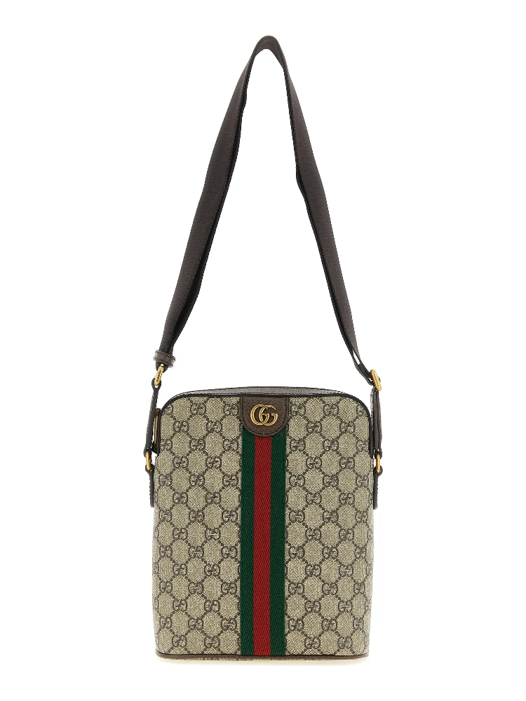 Beige Polyethylene Crossbody Bag