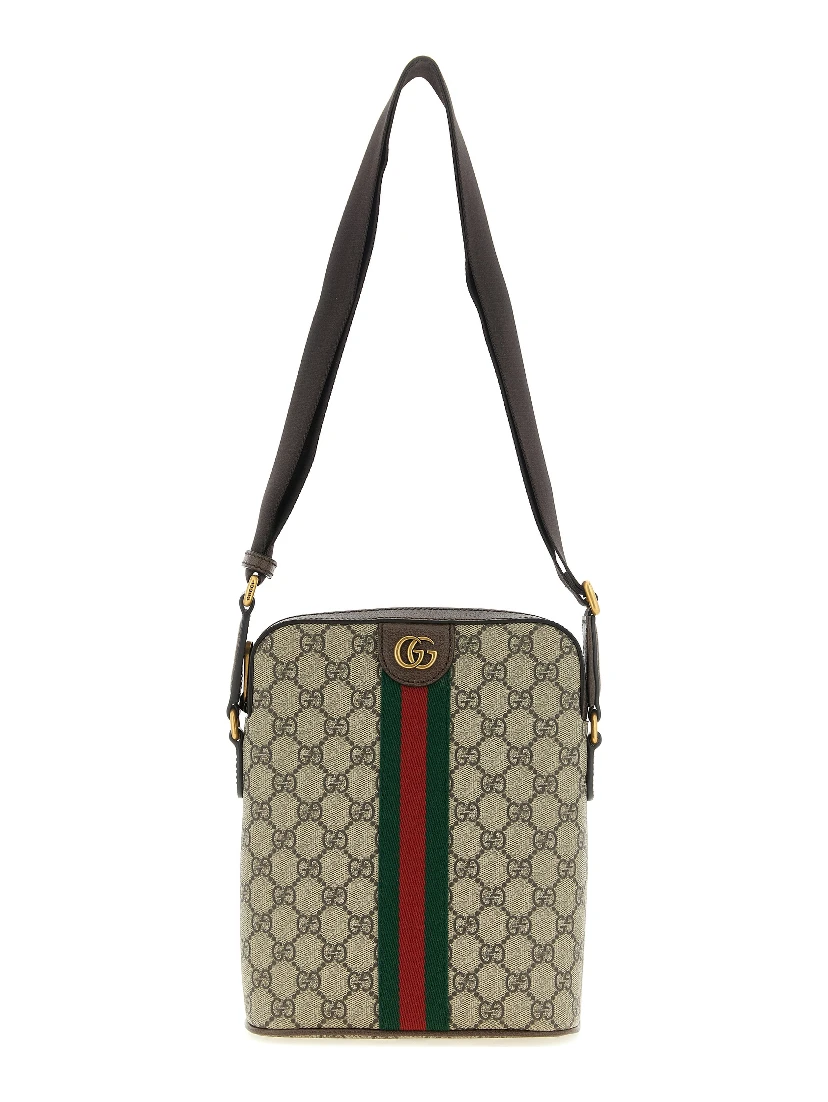 Beige Polyethylene Crossbody Bag