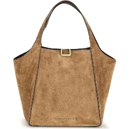 Beige Calf Leather Bos Taurus Shoulder Bag