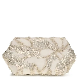 Beige Silk Shoulder Bag
