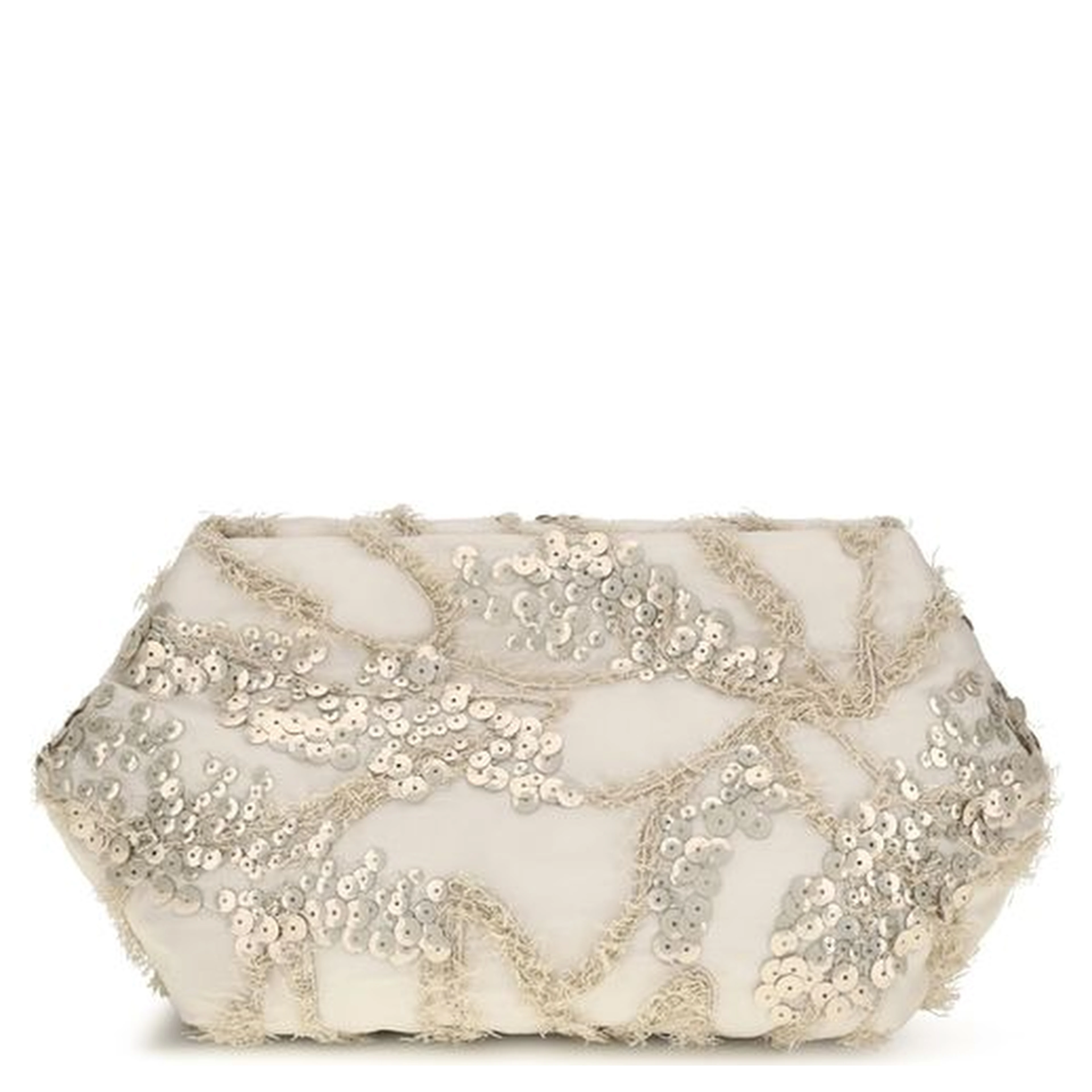 Beige Silk Shoulder Bag