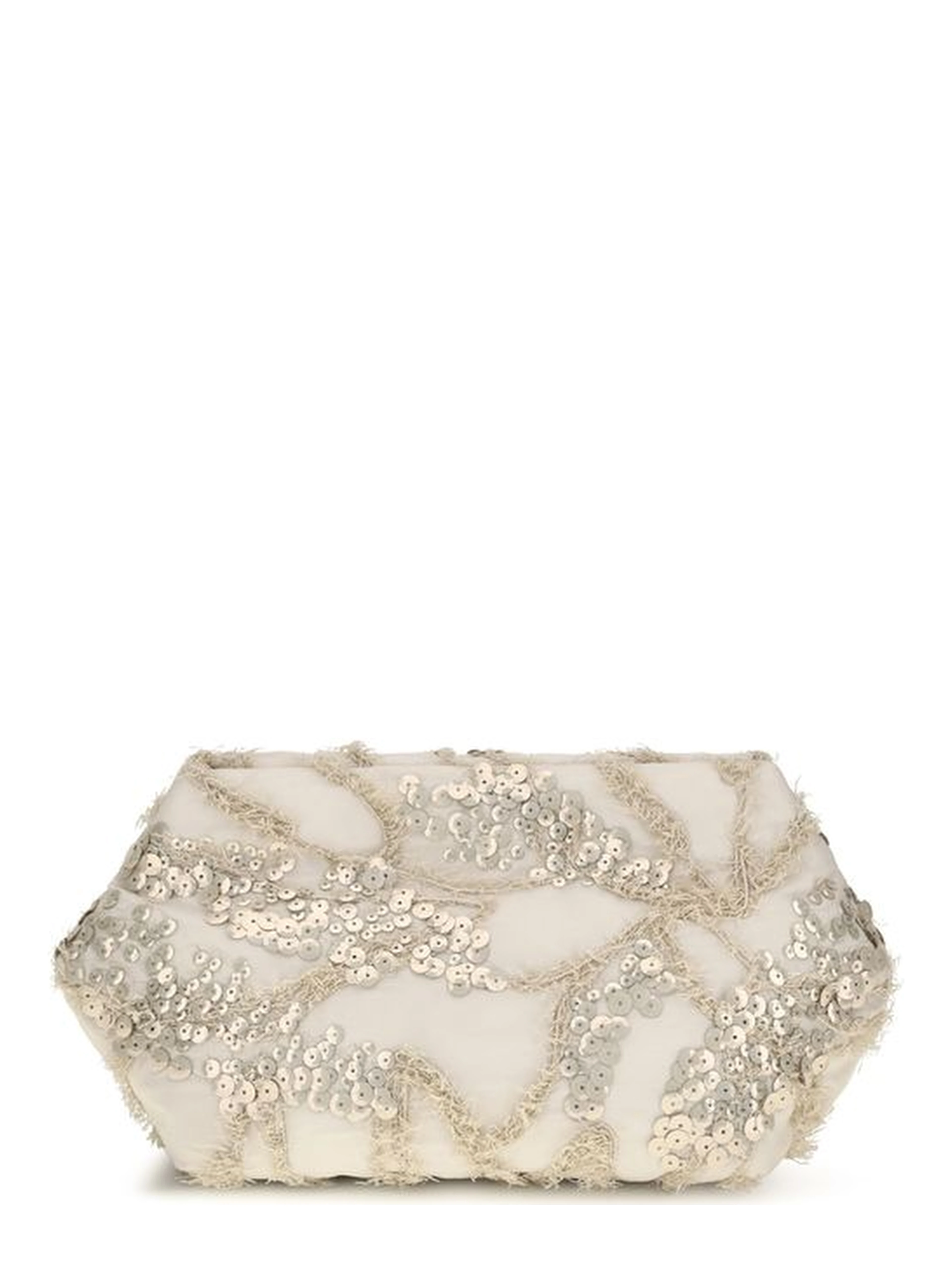 Beige Silk Shoulder Bag