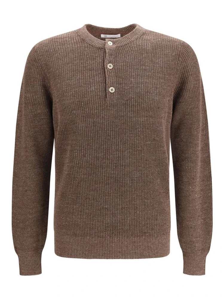 Brown Linen Sweatshirt