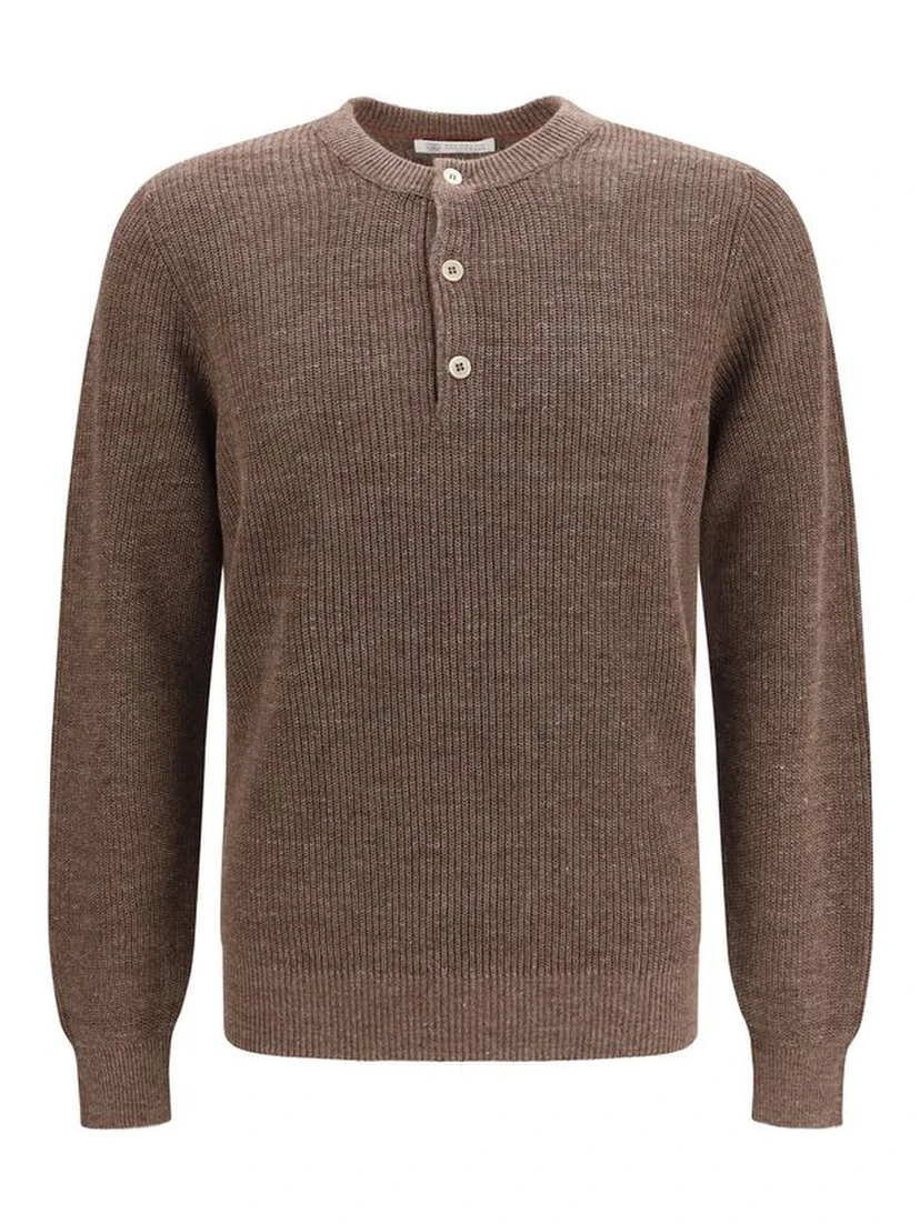 Brown Linen Sweatshirt