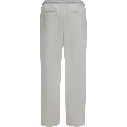 White Cotton Casual Pants