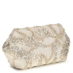 Beige Silk Shoulder Bag