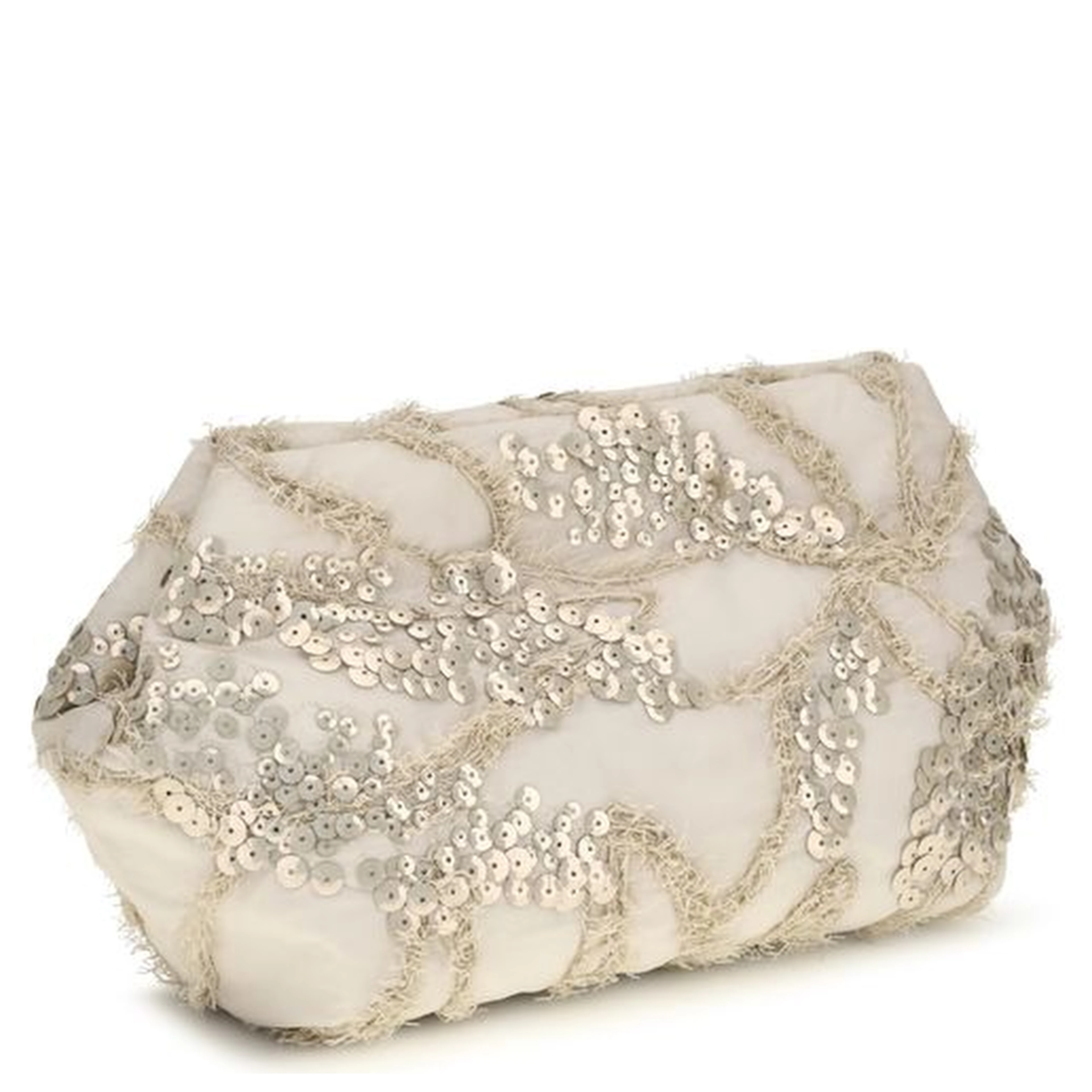 Beige Silk Shoulder Bag