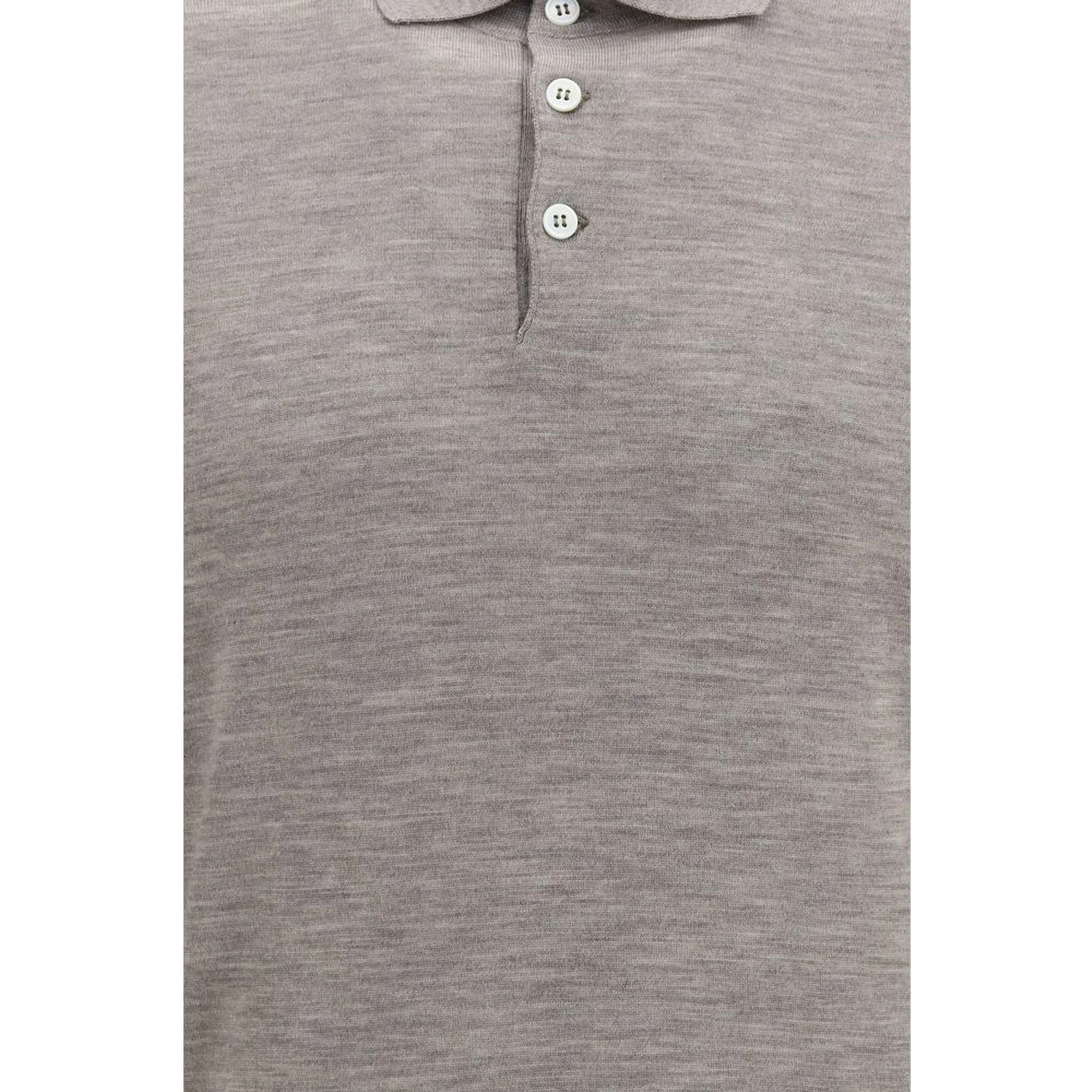 Gray Cashmere Polo Shirt