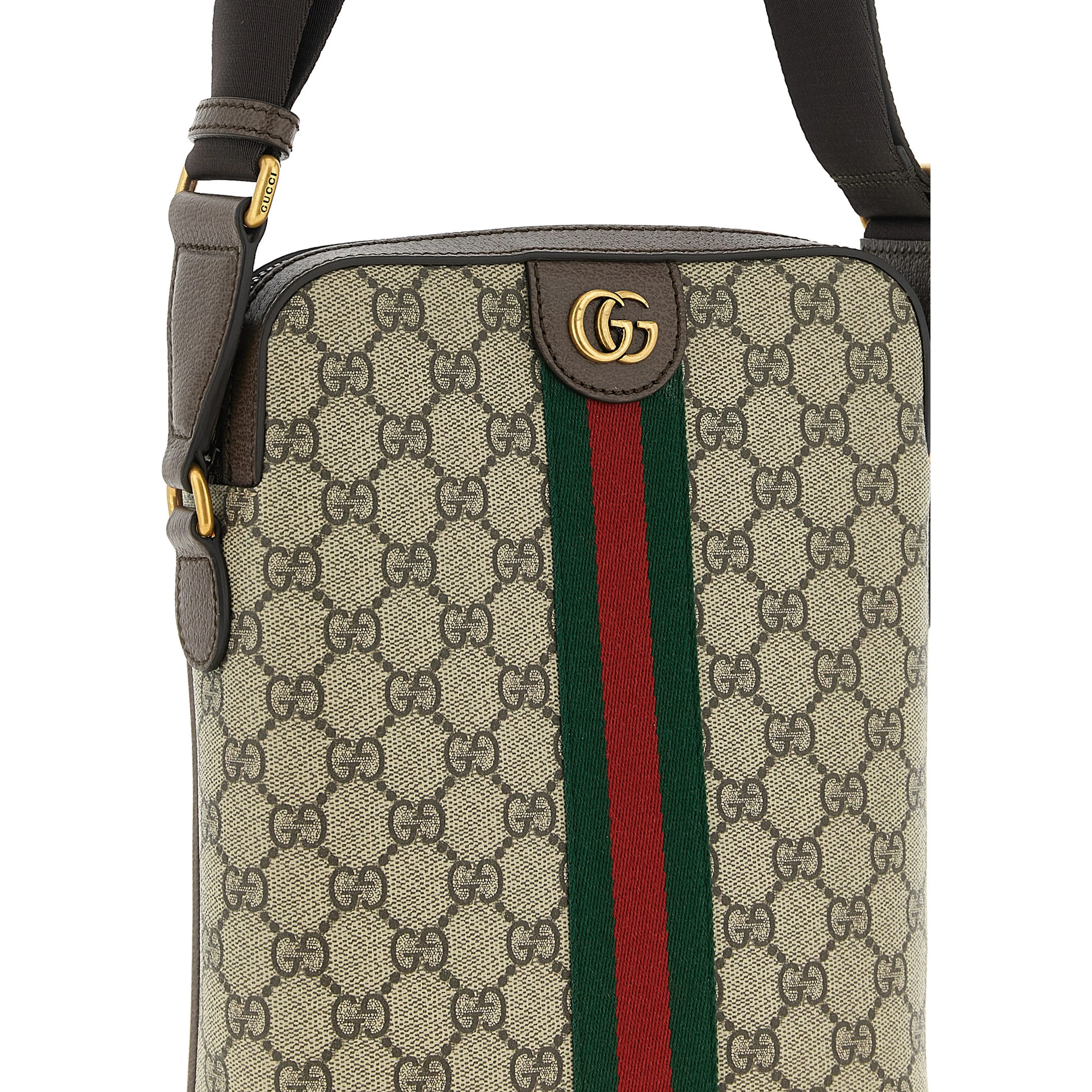 Beige Polyethylene Crossbody Bag