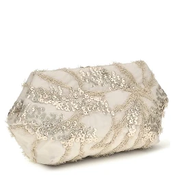 Beige Silk Shoulder Bag