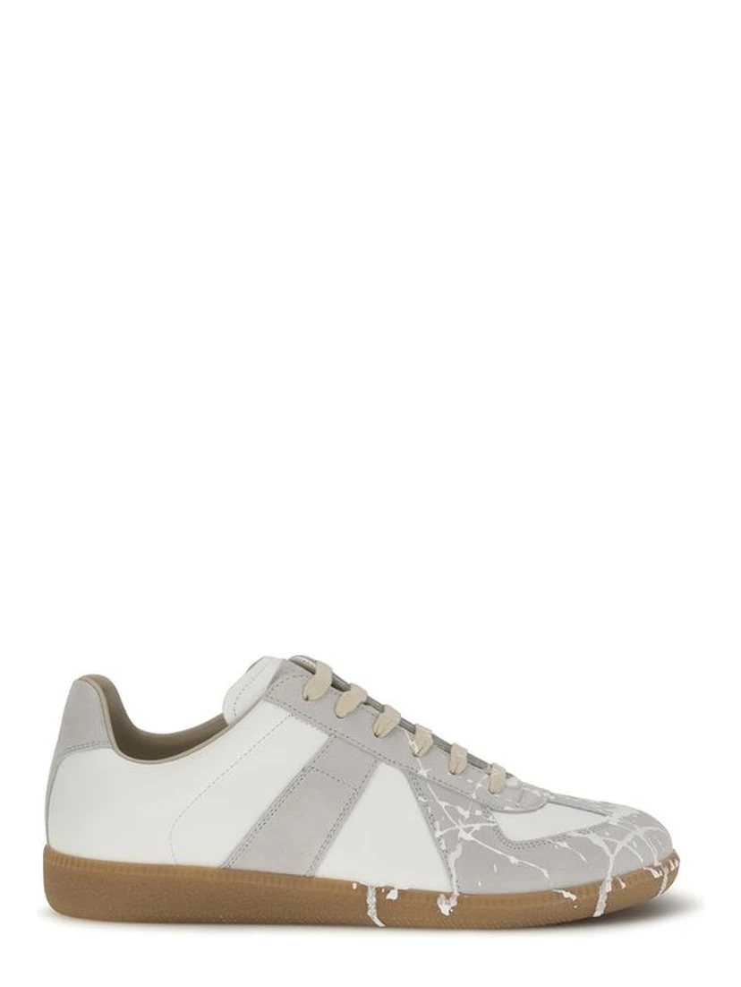 Gray Suede Leather Low Top Sneakers