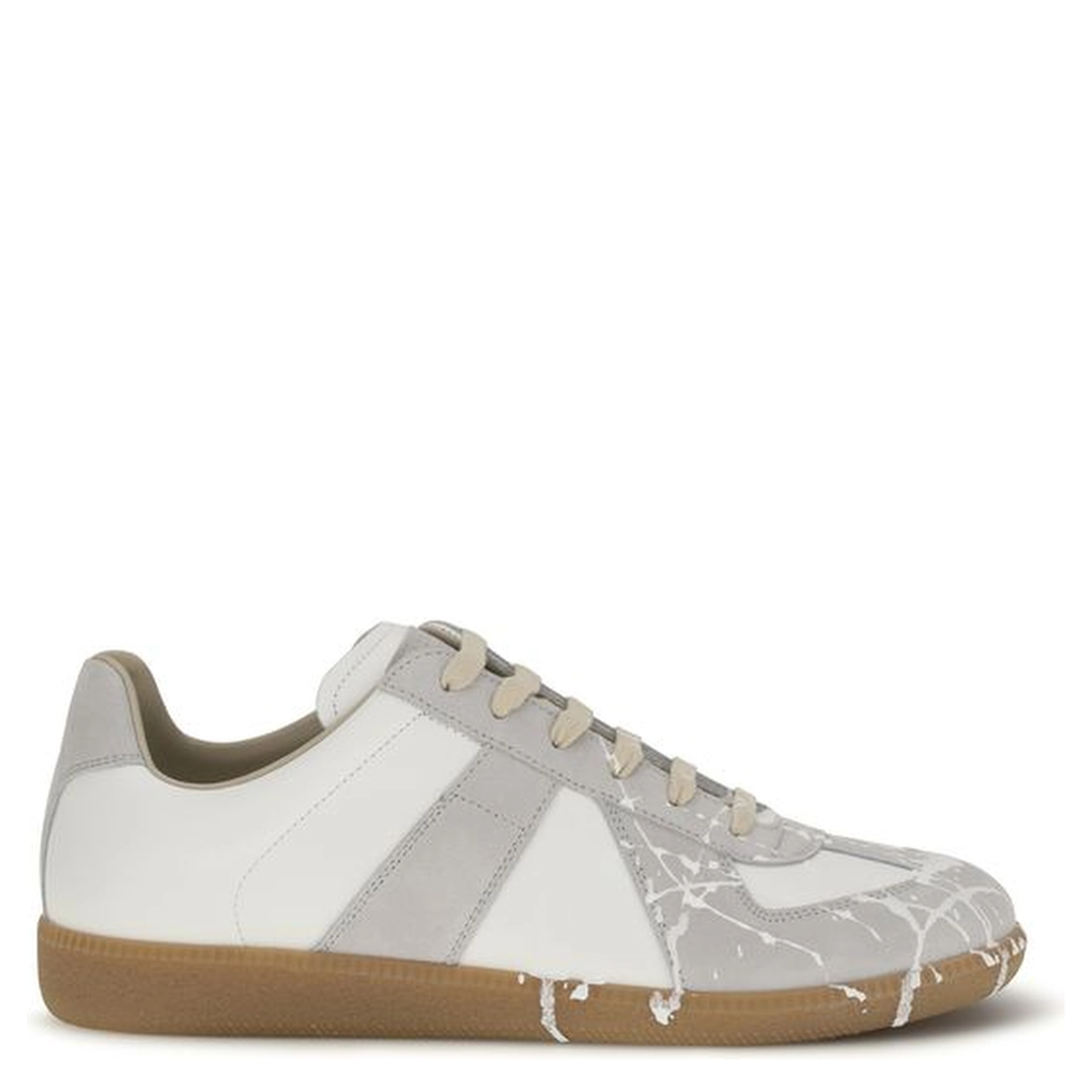 Gray Suede Leather Low Top Sneakers
