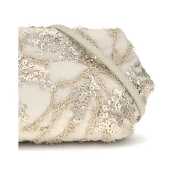 Beige Silk Shoulder Bag