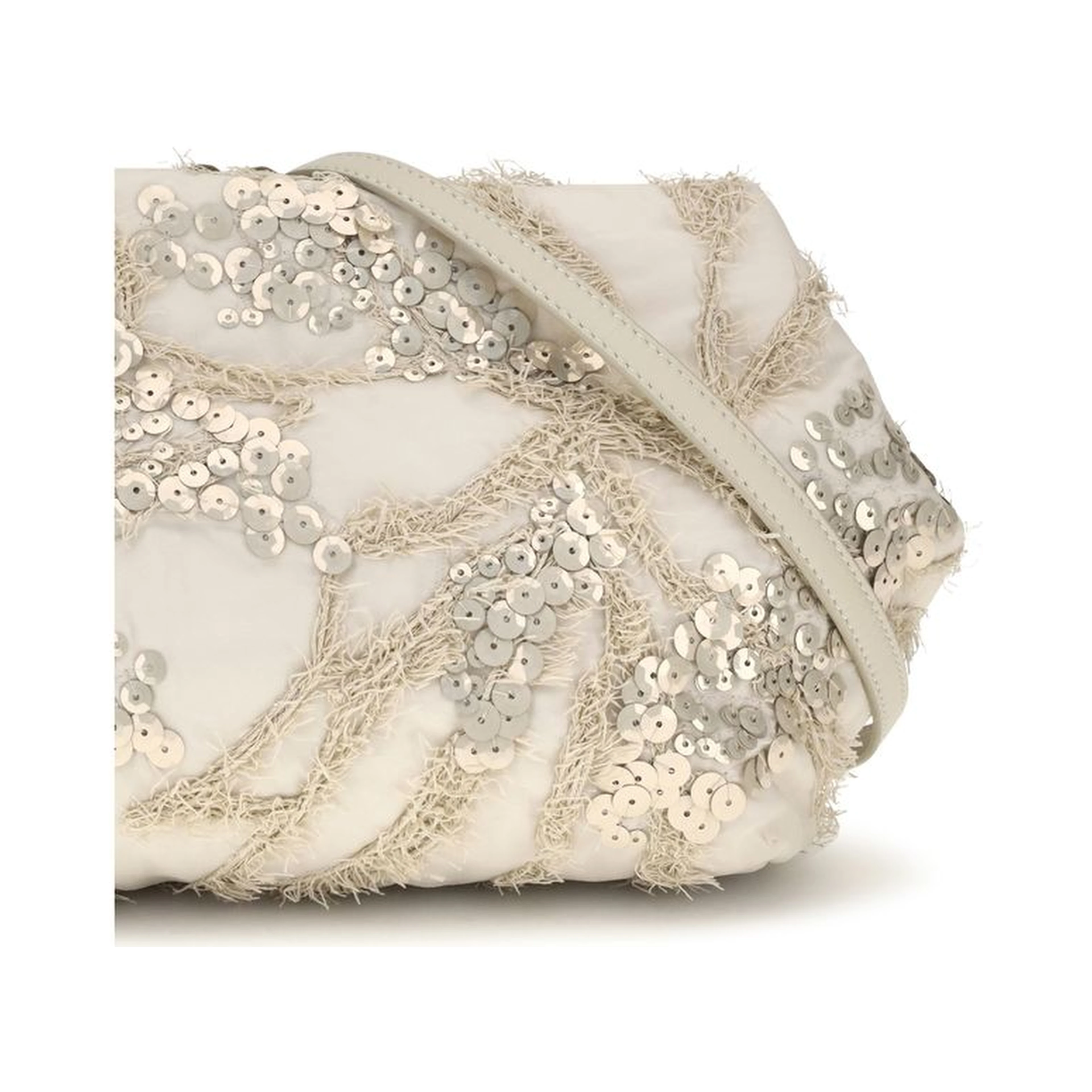 Beige Silk Shoulder Bag