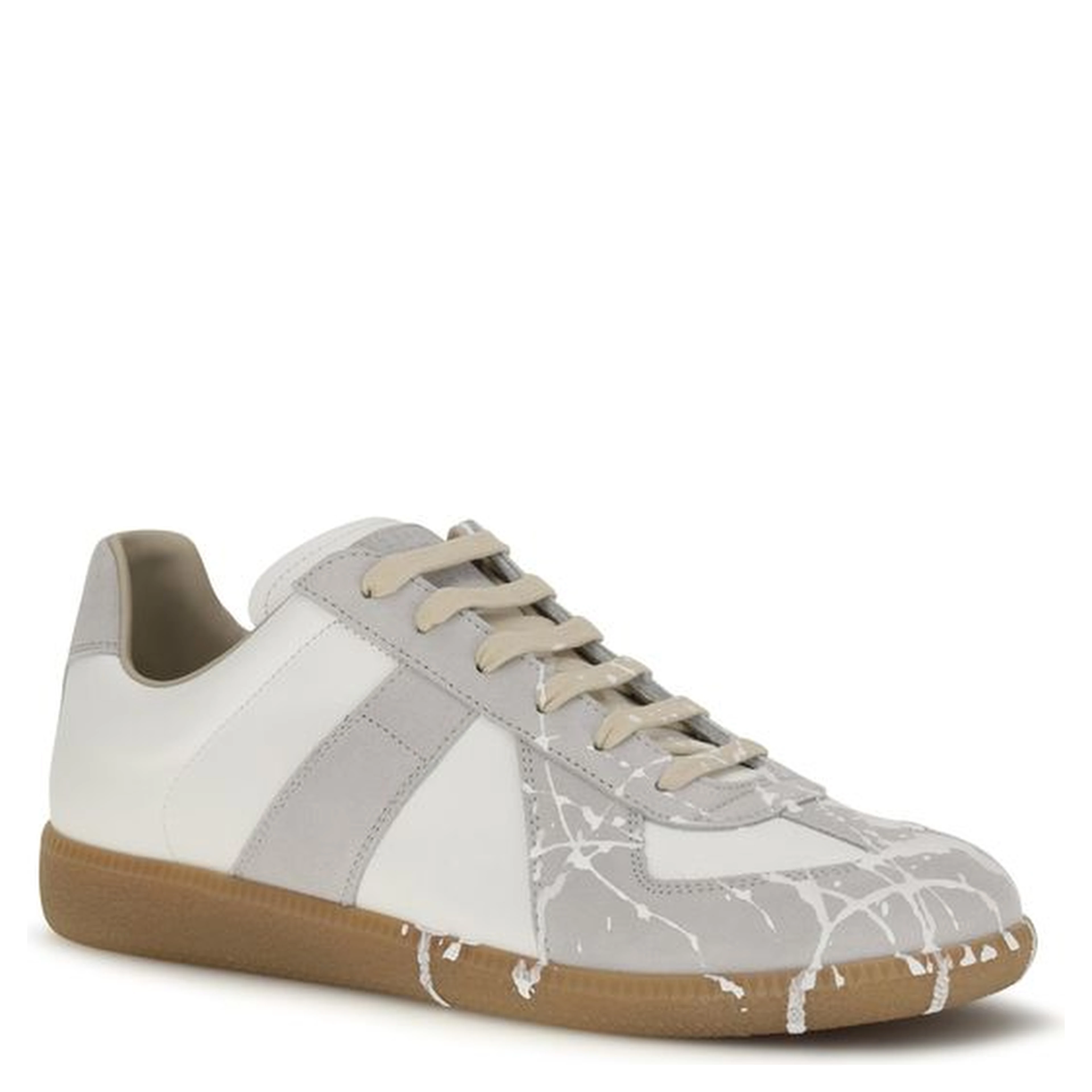 Gray Suede Leather Low Top Sneakers