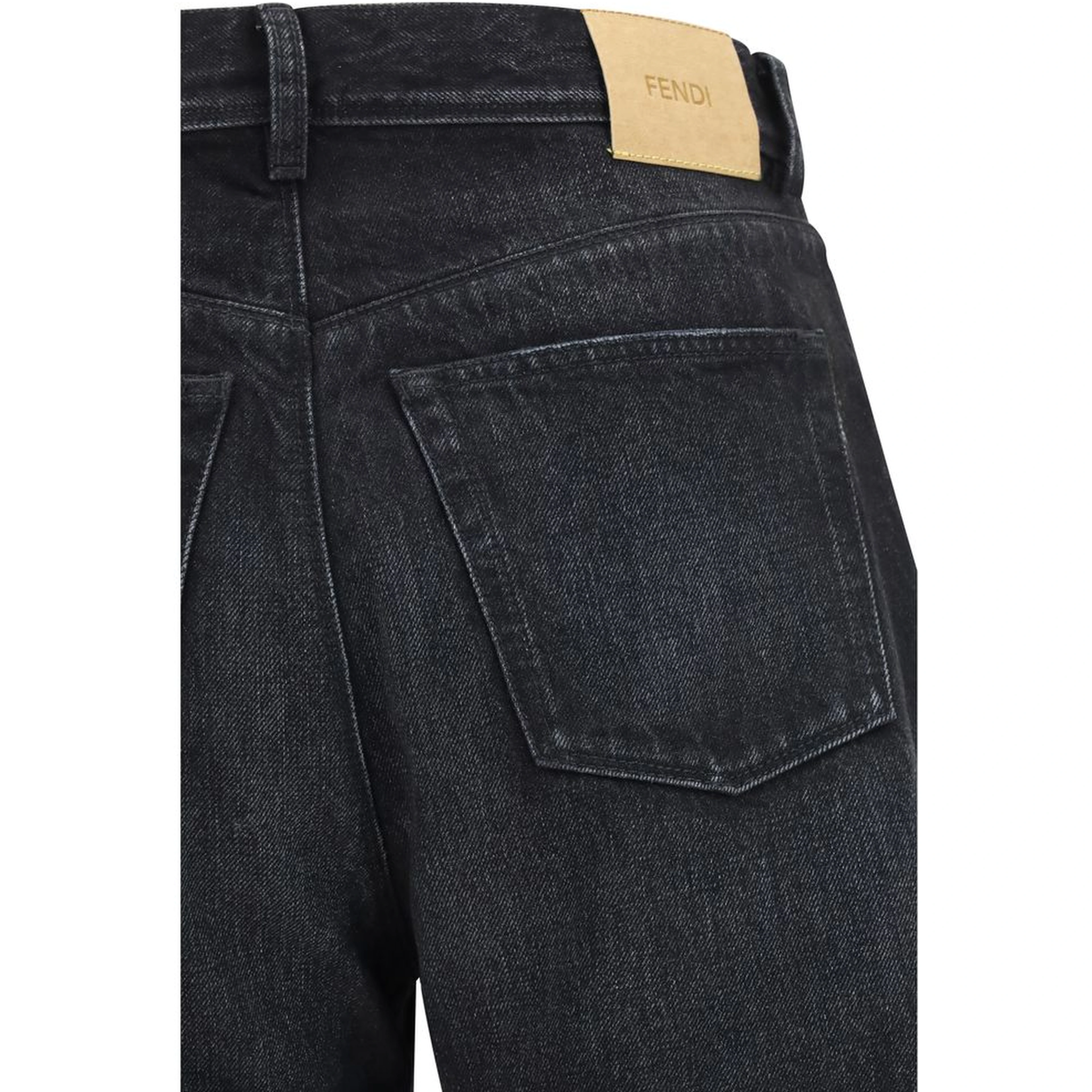 Black Cotton Straight-Leg Jeans