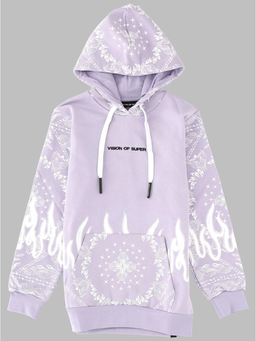 LILAC KIDS HOODIE WITH BANDANA PRINT