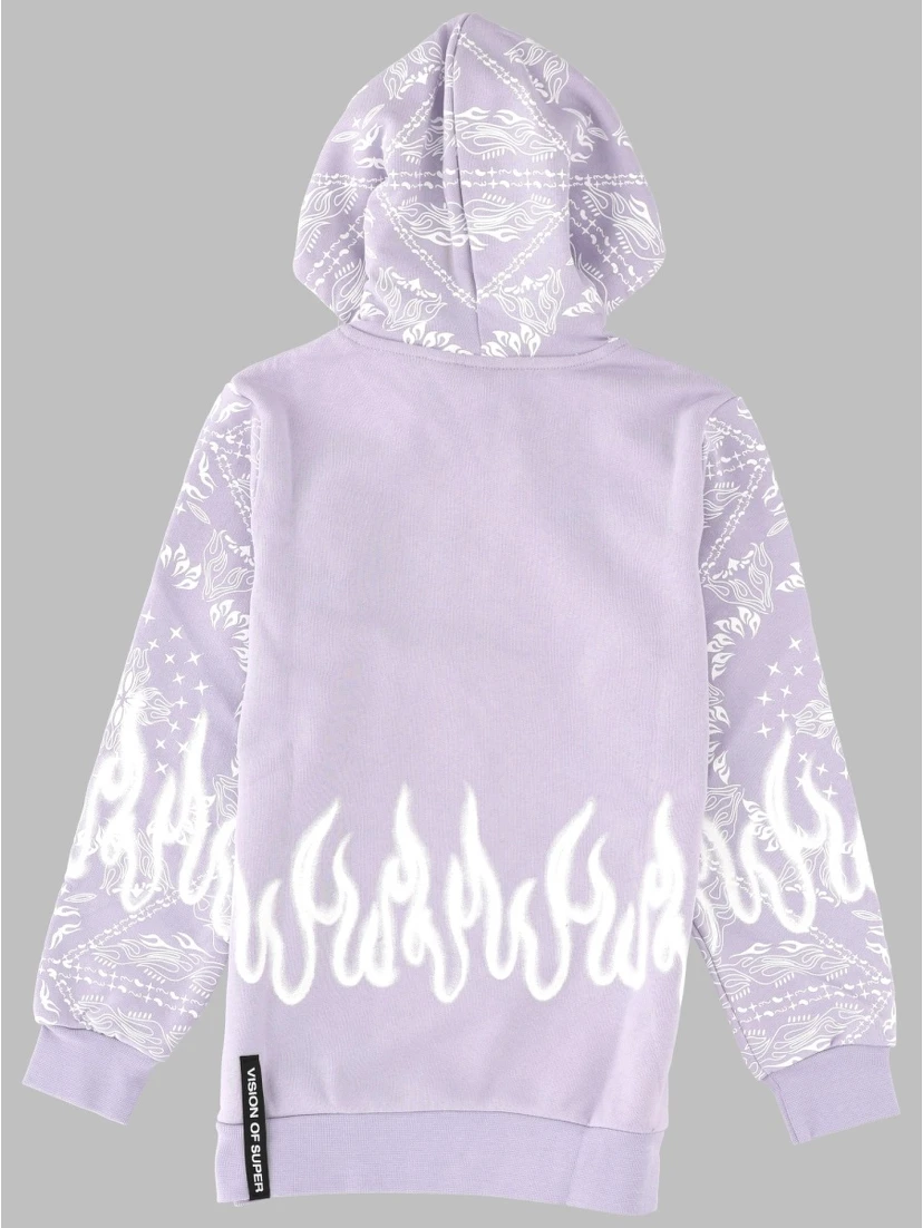 LILAC KIDS HOODIE WITH BANDANA PRINT