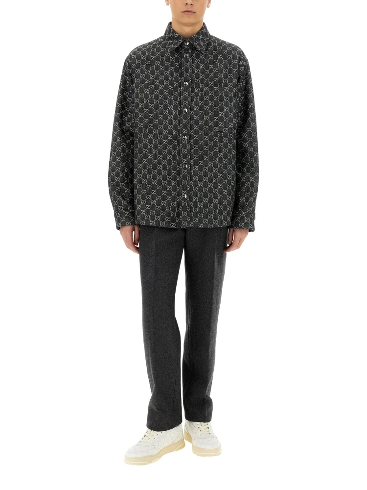 REVERSIBLE WOOL AND DENIM GG SHIRT alternative