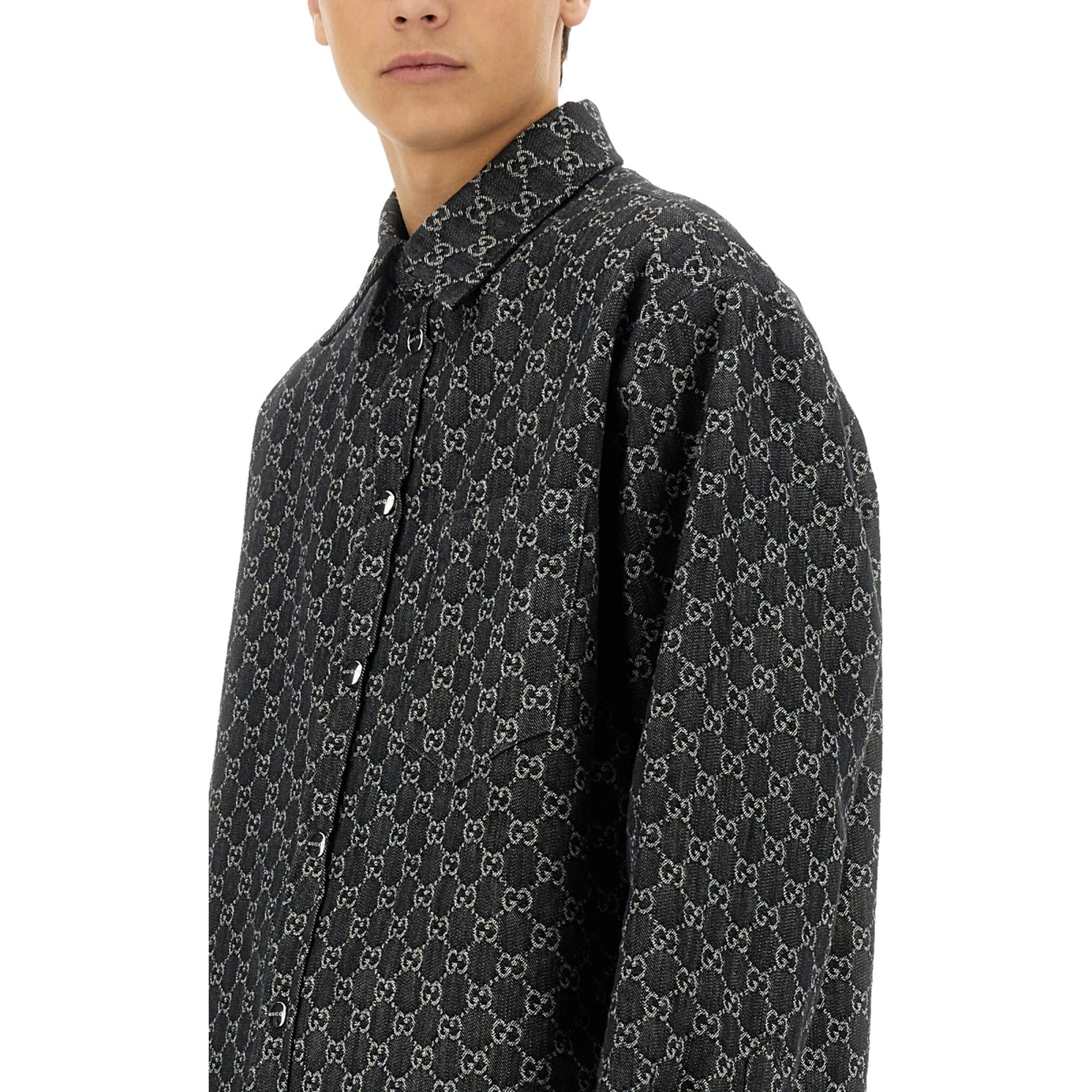 REVERSIBLE WOOL AND DENIM GG SHIRT