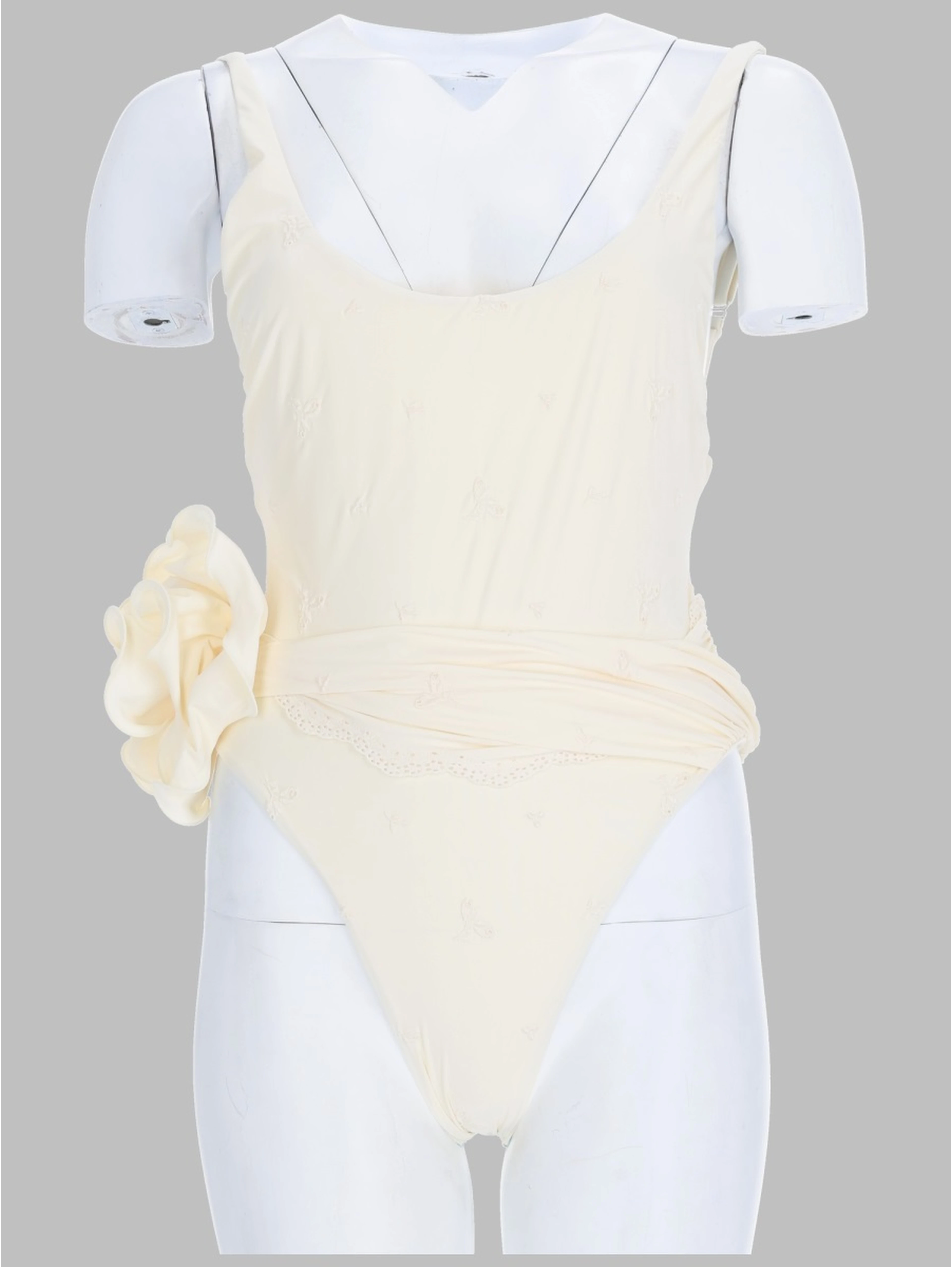 COSTUME DA BAGNO INTERO CON ROSE RICAMATE