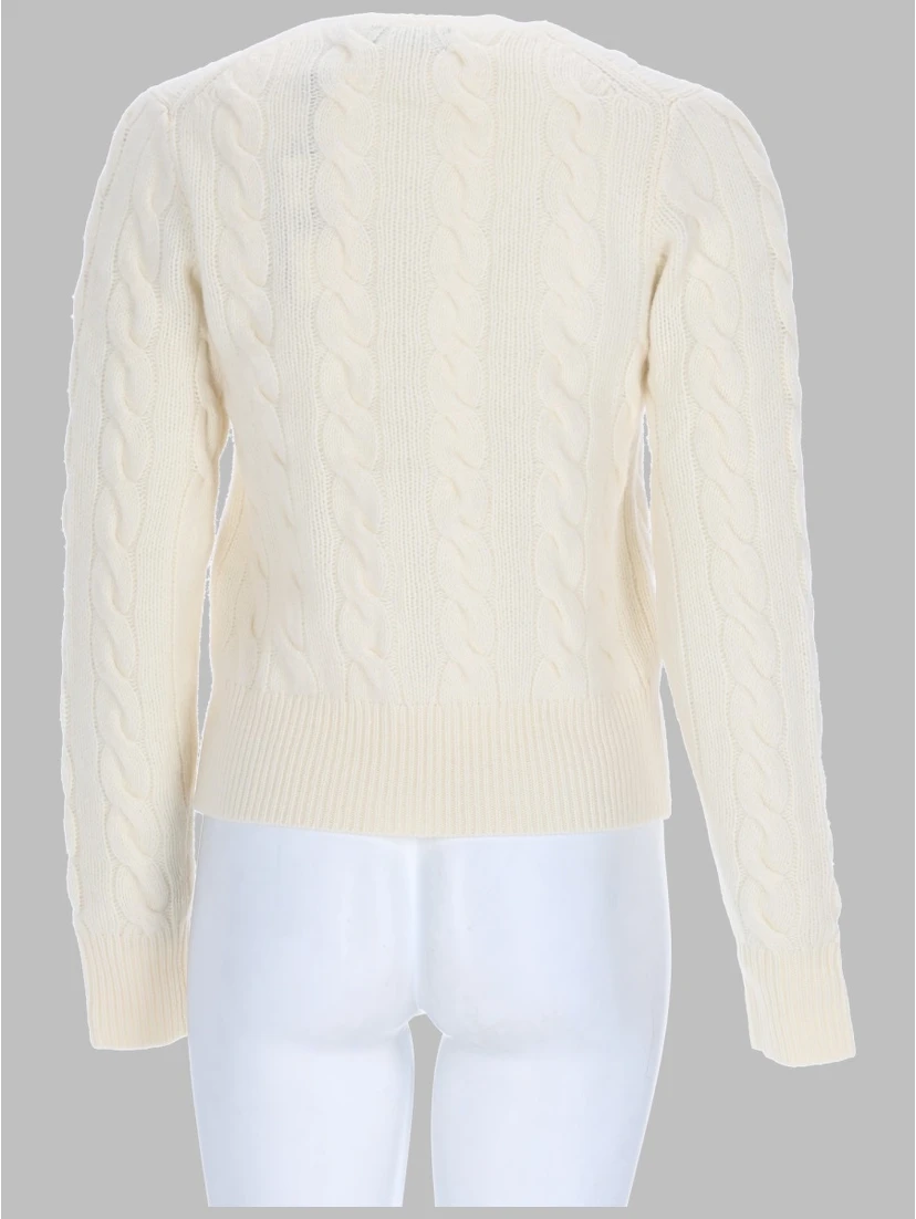 CARDIGAN A TRECCE CON LOGO