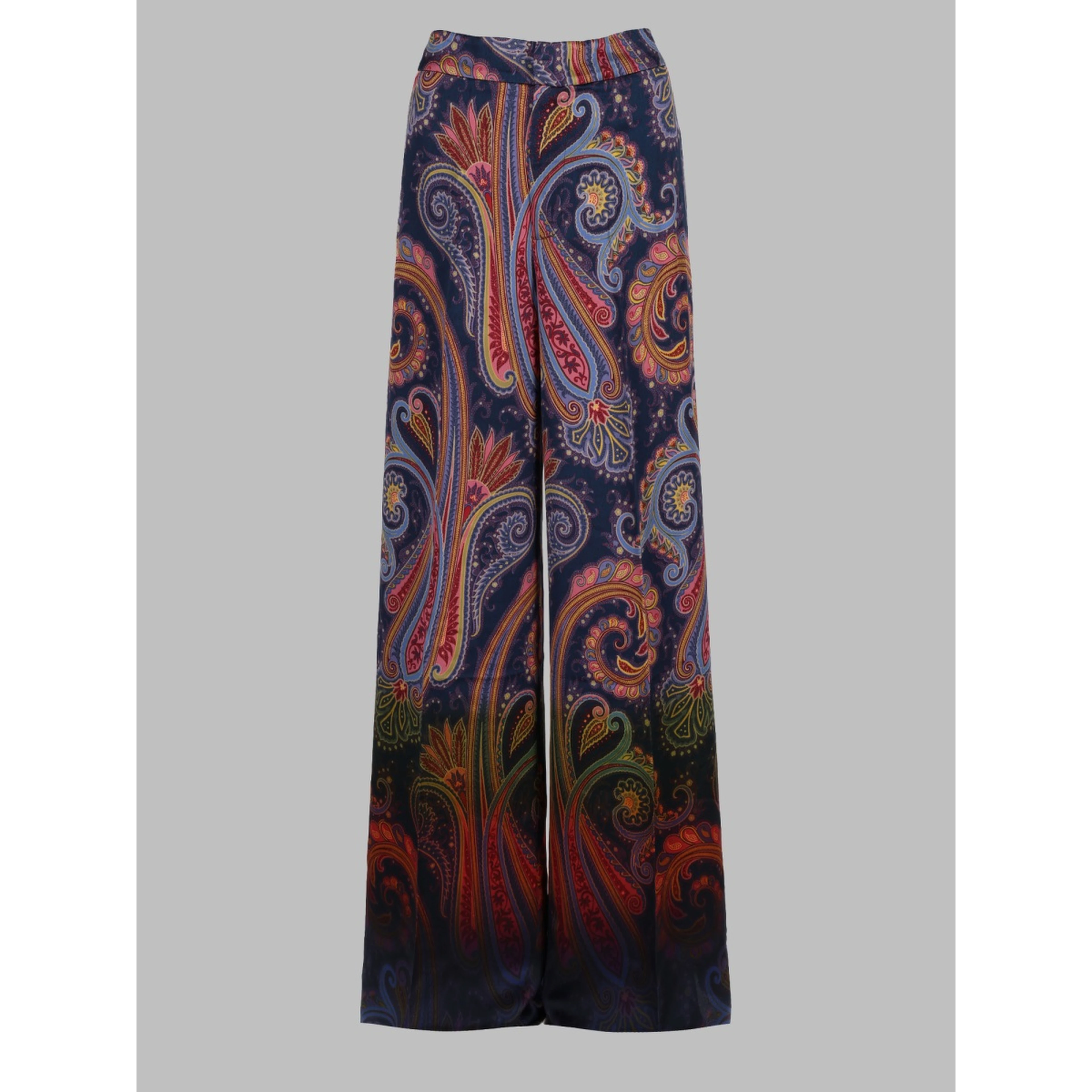PANTALONE IN ENVERS SATIN CON MOTIVO PAISLEY