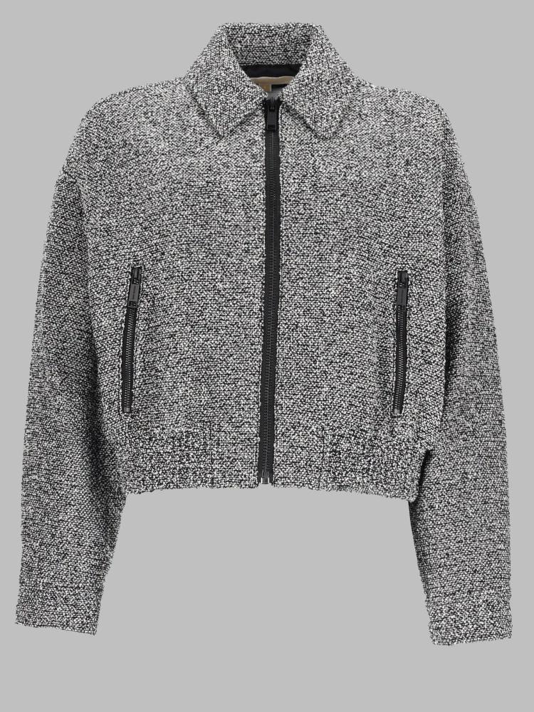 GIACCA BOMBER IN COTONE CON ZIP