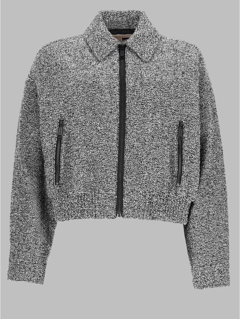 GIACCA BOMBER IN COTONE CON ZIP