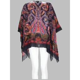 TOP PONCHO CON STAMPA