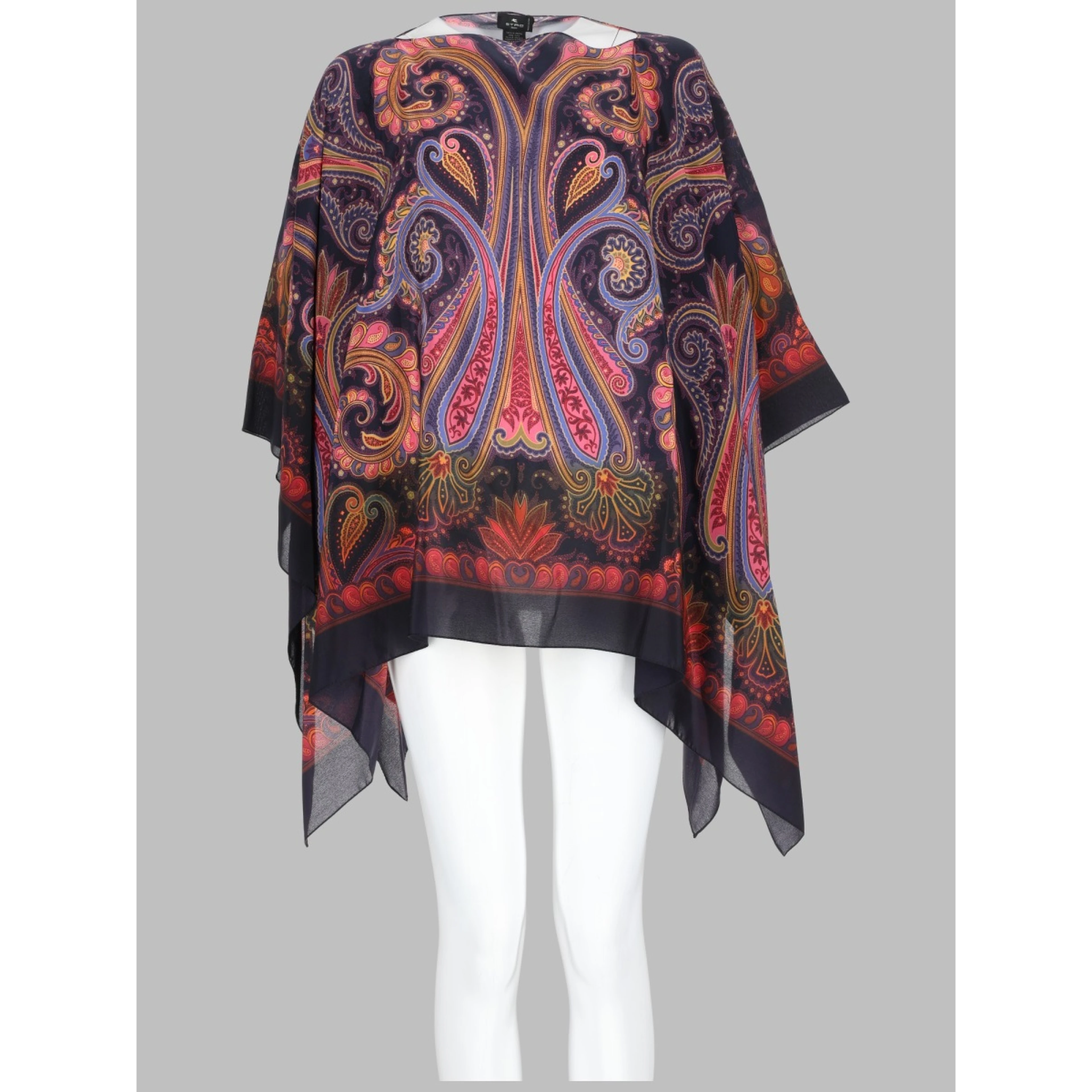TOP PONCHO CON STAMPA