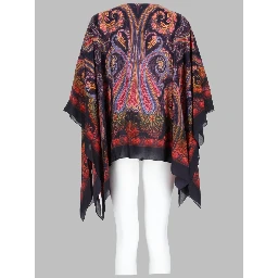 TOP PONCHO CON STAMPA