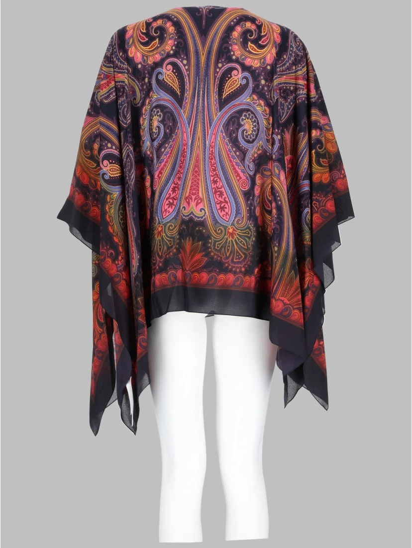 TOP PONCHO CON STAMPA