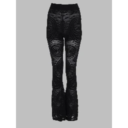 PANTALONE SVASATO IN JACQUARD TRASPARENTE