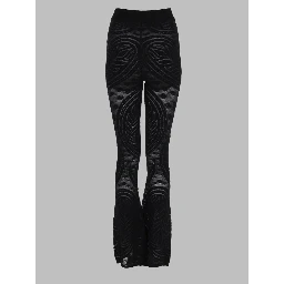 PANTALONE SVASATO IN JACQUARD TRASPARENTE