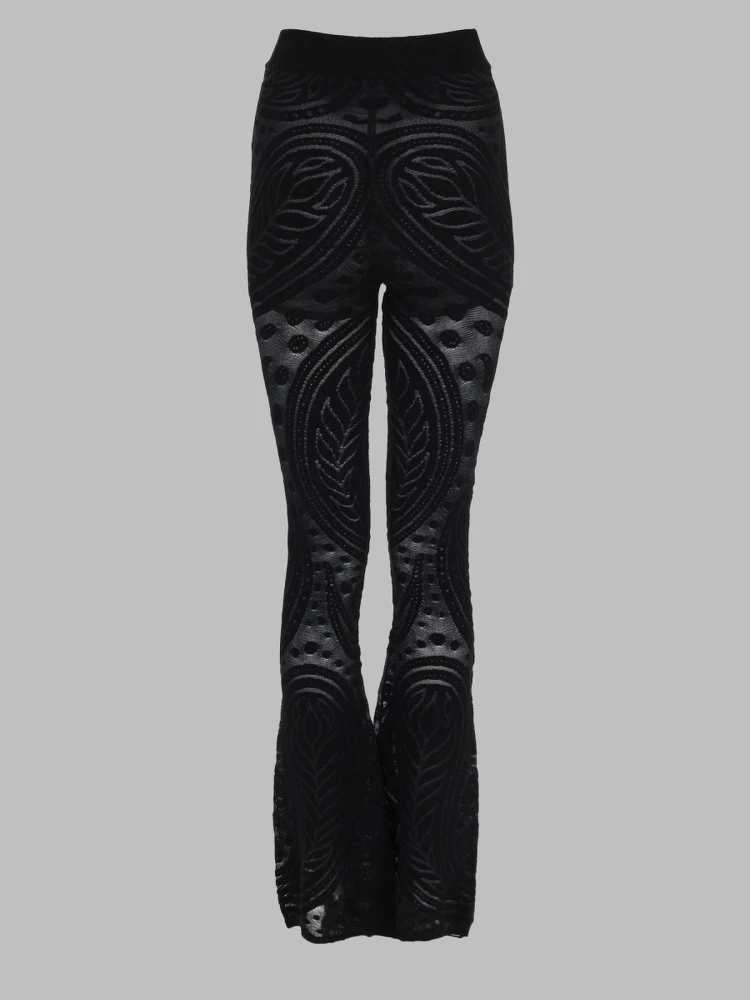 PANTALONE SVASATO IN JACQUARD TRASPARENTE alternative