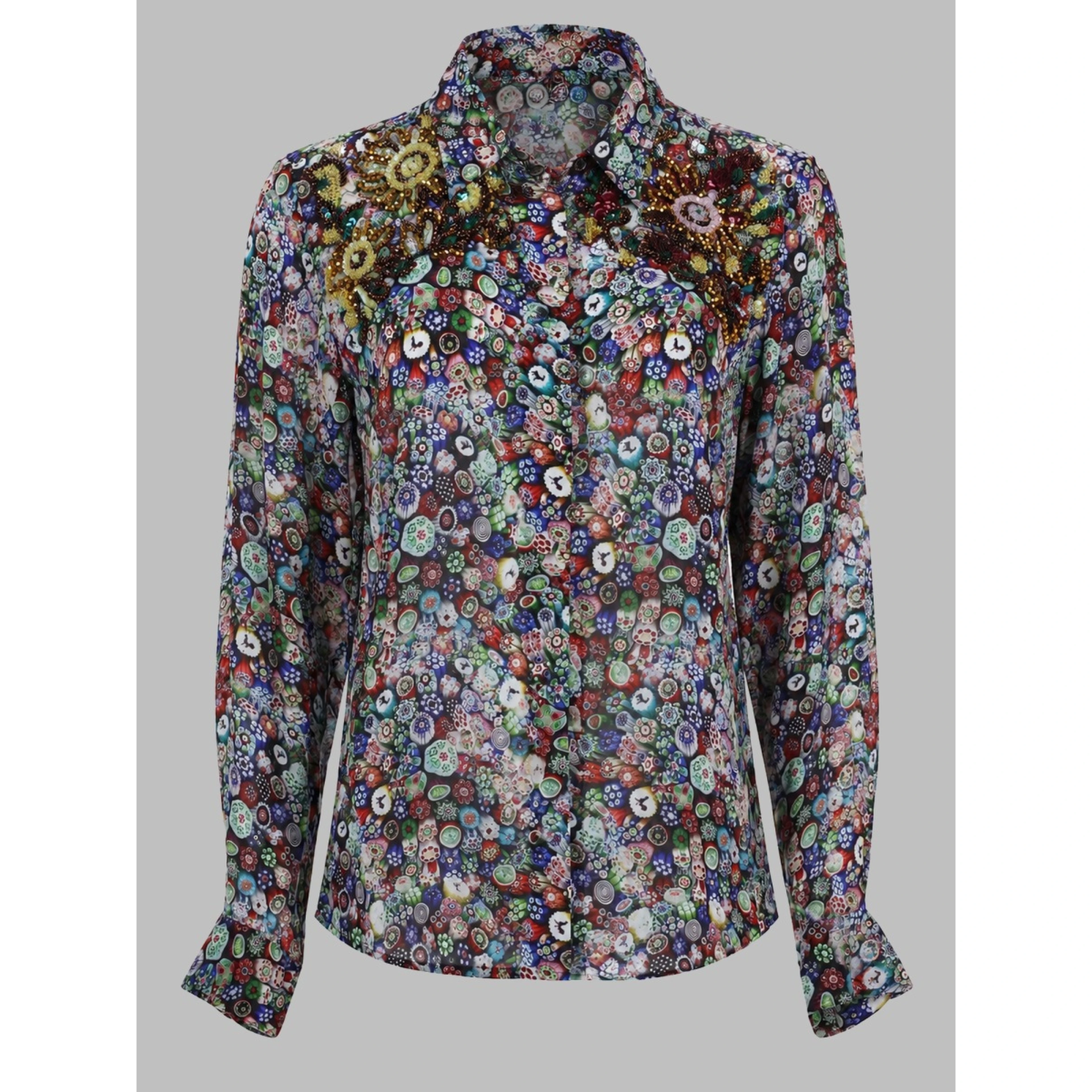 CAMICIA IN VISCOSA RICAMATA