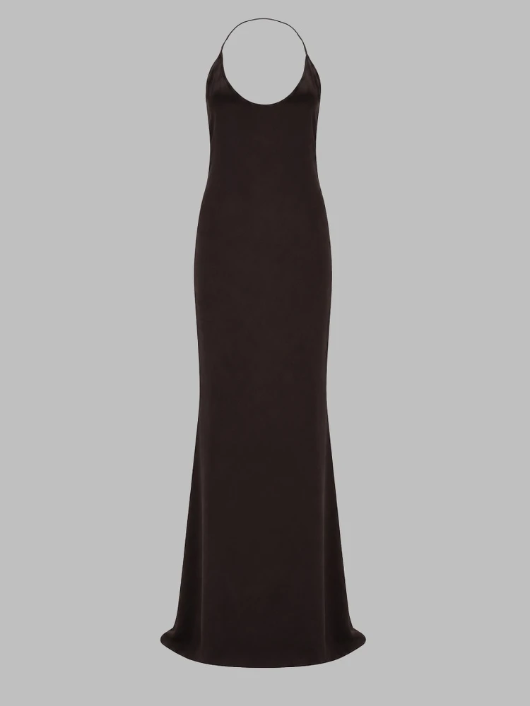 ABITO LUNGO IN SATIN DI SETA