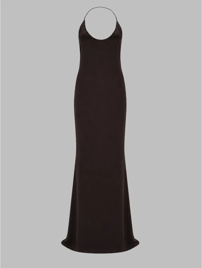 ABITO LUNGO IN SATIN DI SETA