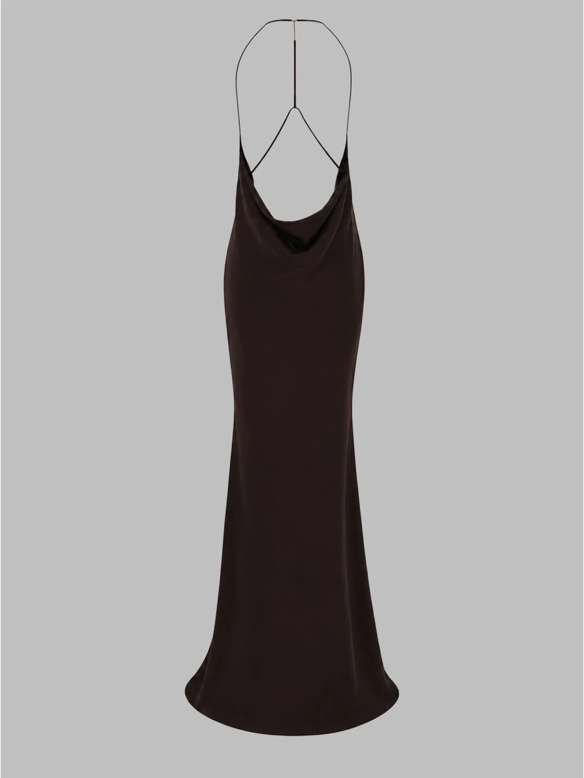 ABITO LUNGO IN SATIN DI SETA