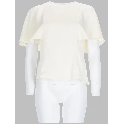 BLUSA IN RASO CON MANICHE A MANTELLA