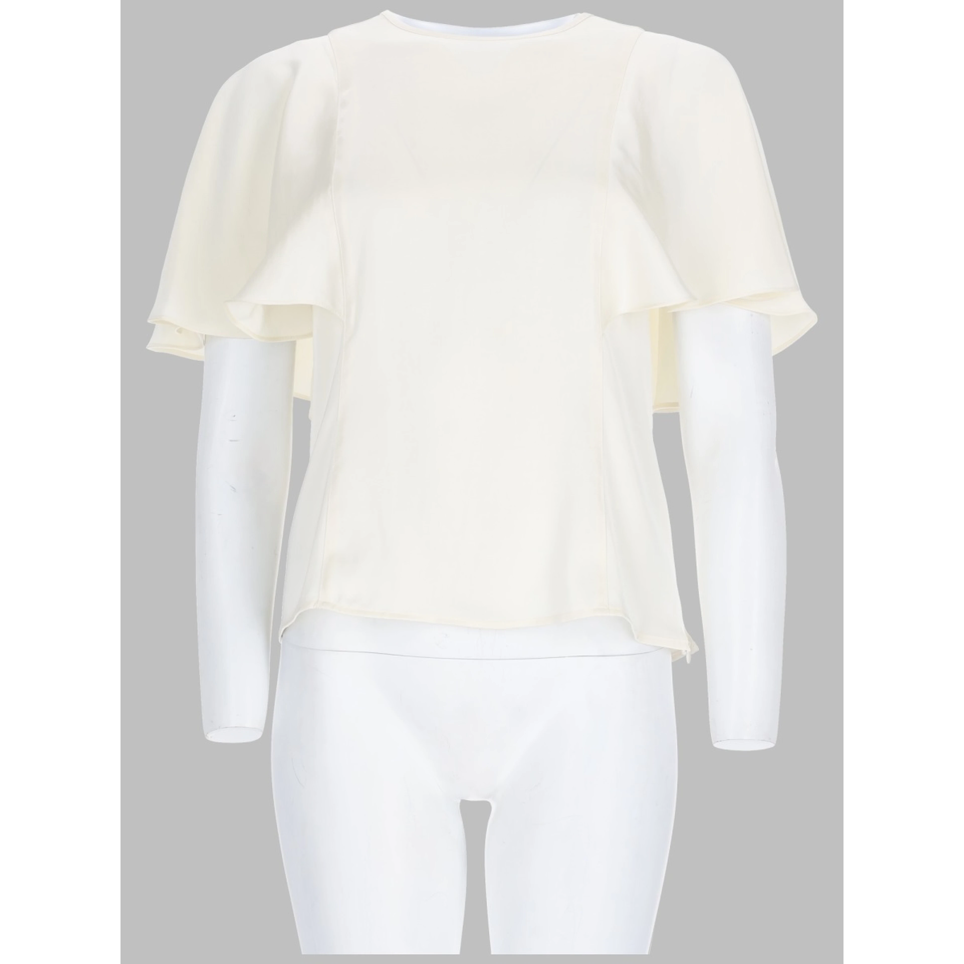 BLUSA IN RASO CON MANICHE A MANTELLA