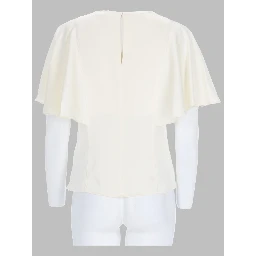 BLUSA IN RASO CON MANICHE A MANTELLA