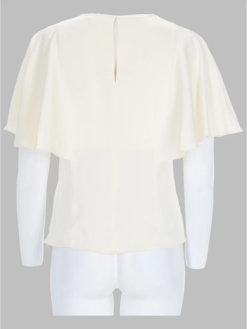 BLUSA IN RASO CON MANICHE A MANTELLA
