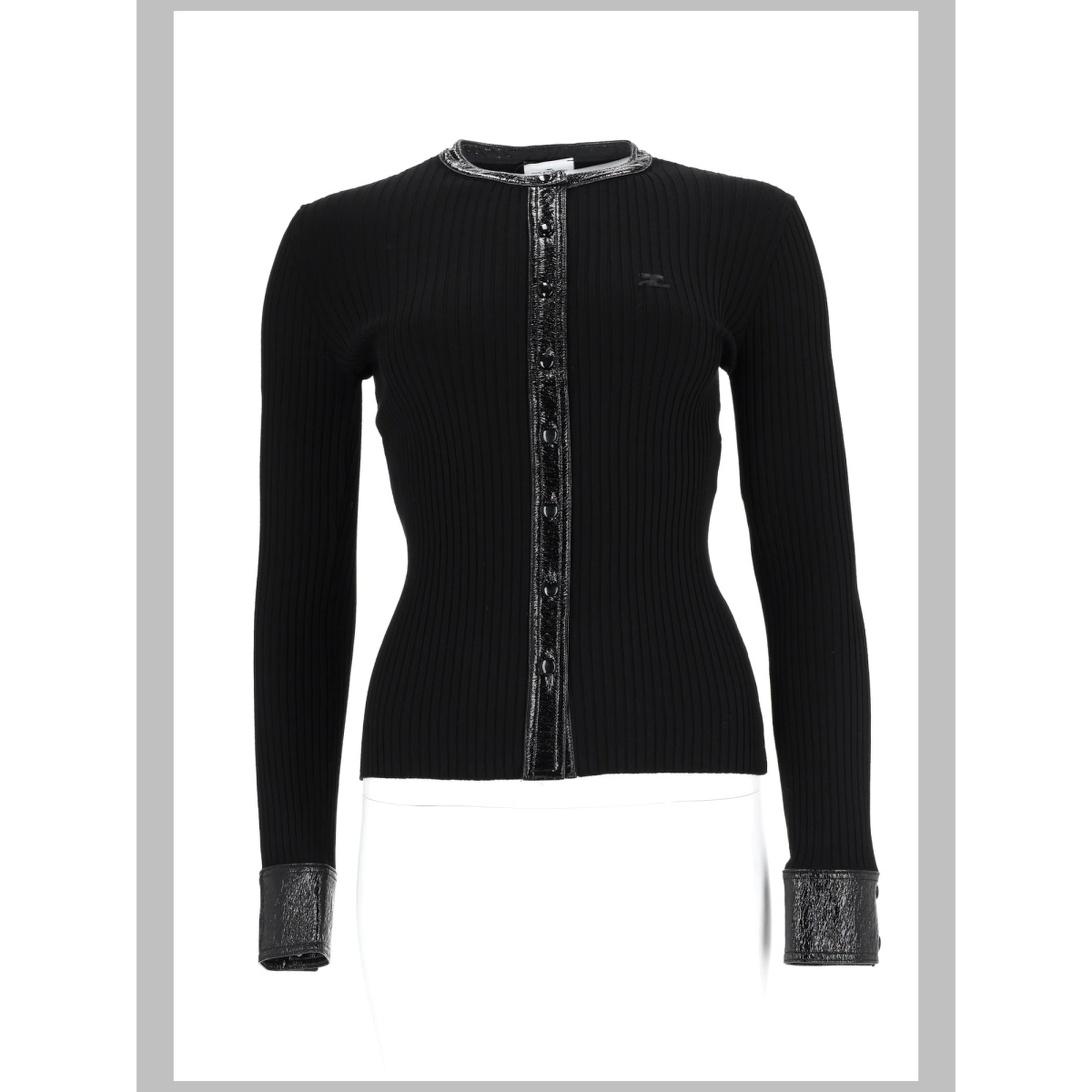 CARDIGAN A COSTE CON DETTAGLI IN VINILE