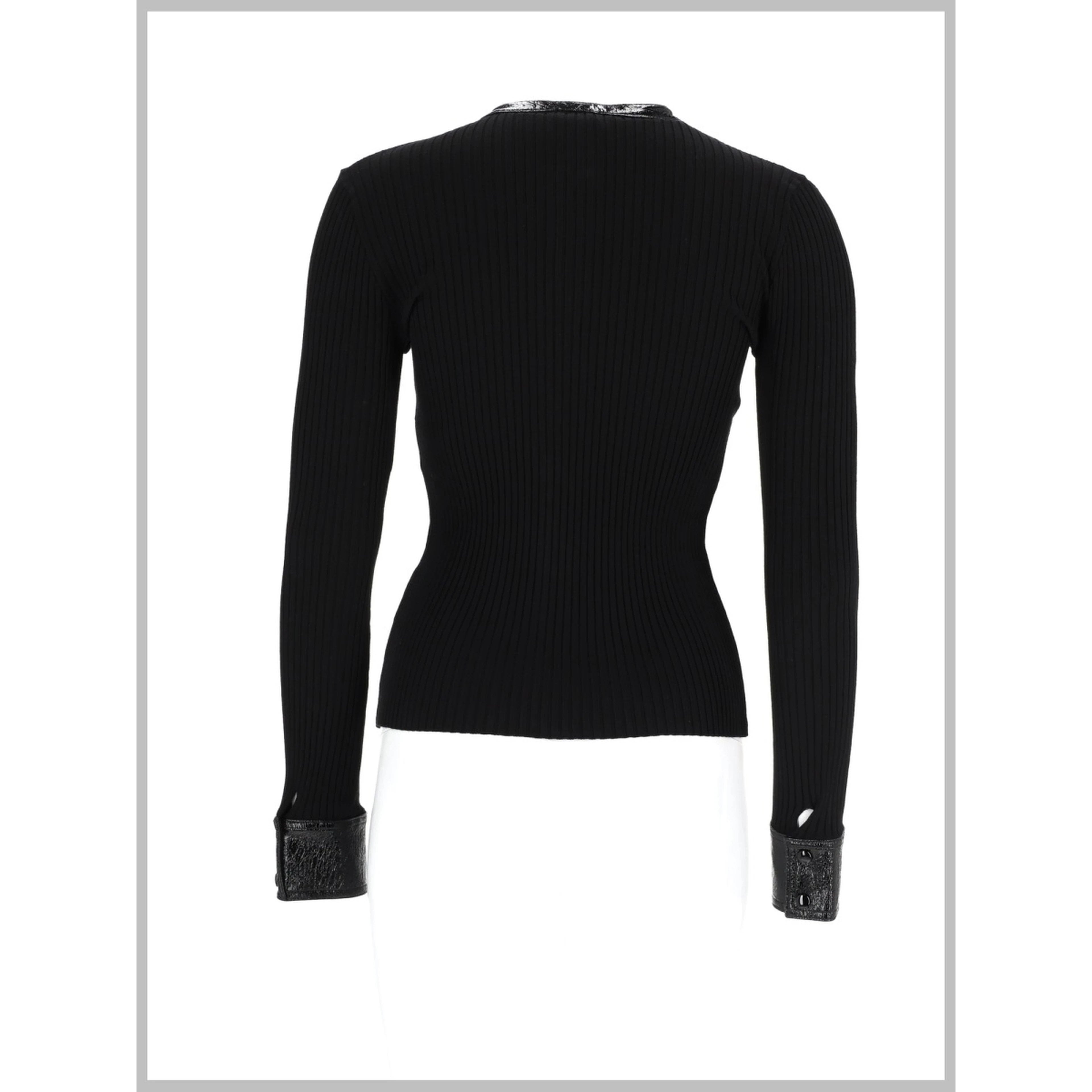 CARDIGAN A COSTE CON DETTAGLI IN VINILE