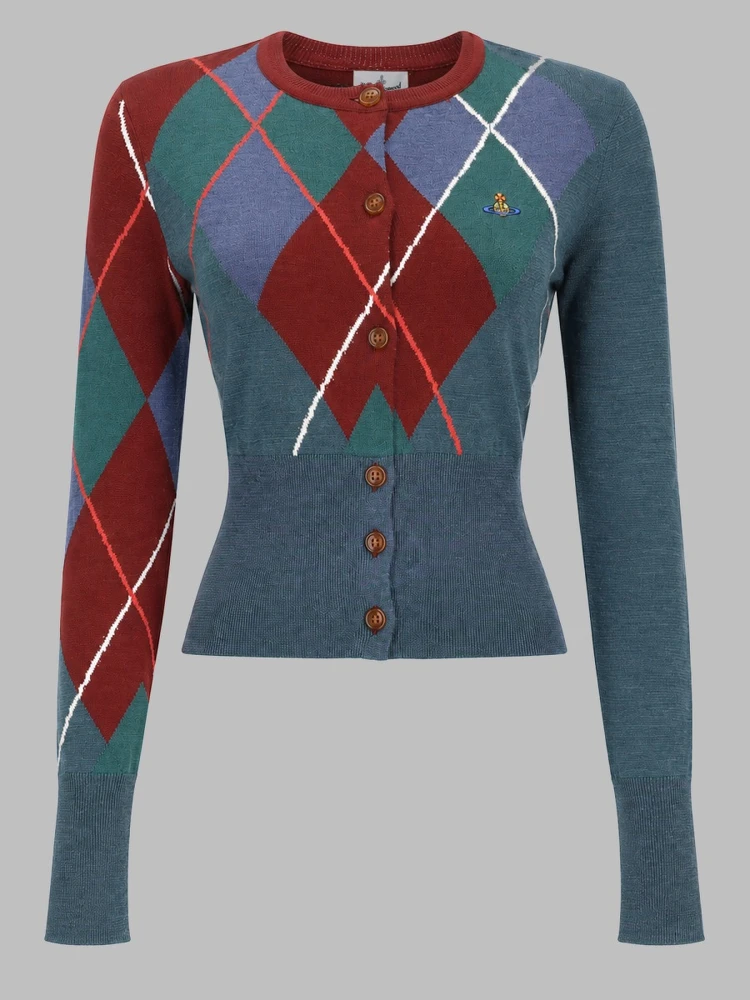 CARDIGAN "ARGYLE" CROPPED