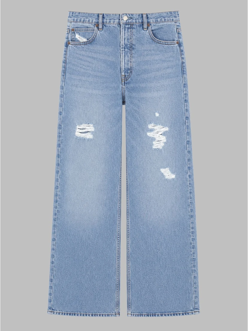 JEANS AMPIO IN DENIM DI COTONE