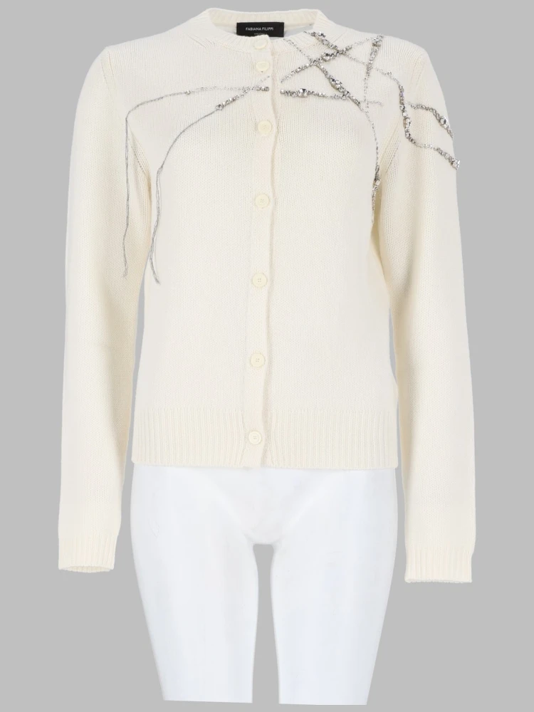 CARDIGAN CON RICAMO STRASS