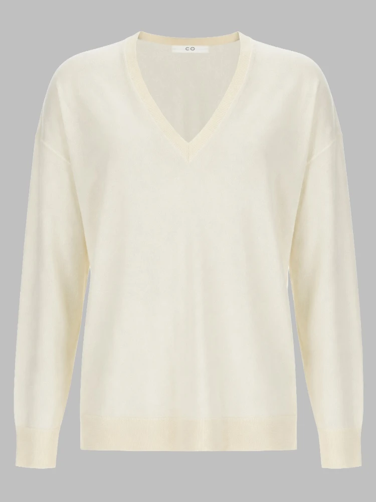 MAGLIA IN CASHMERE CON SCOLLO A V